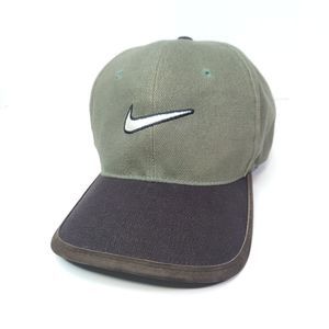 Unique Vintage 80s 90s Nike Single Stitch Swoosh Green Two Tone Leather Trim